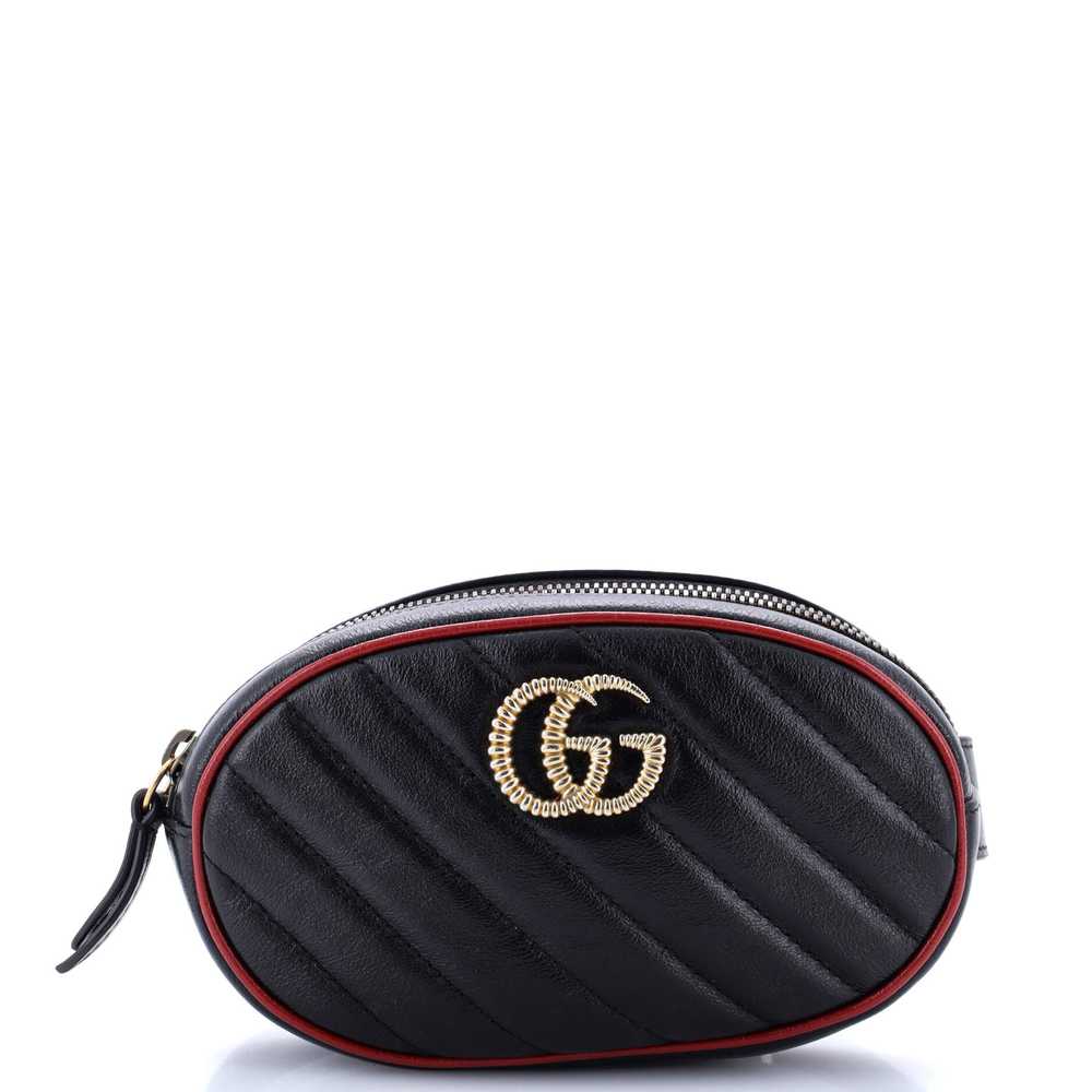 GUCCI GG Marmont Belt Bag Diagonal Quilted Leather - image 1