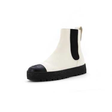 CHANEL Women's CC Turnlock Cap Toe Chelsea Boots … - image 1