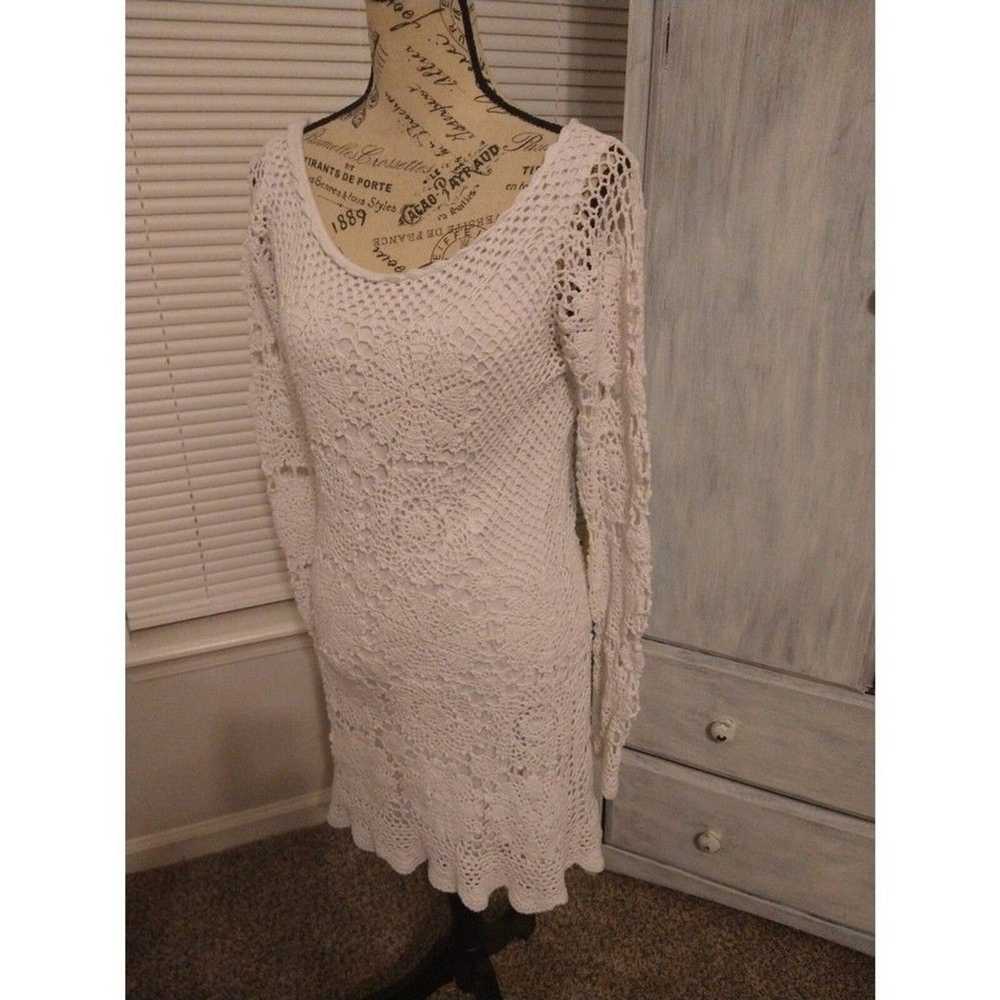 Boston proper Summer crocheted  White Large dress - image 4