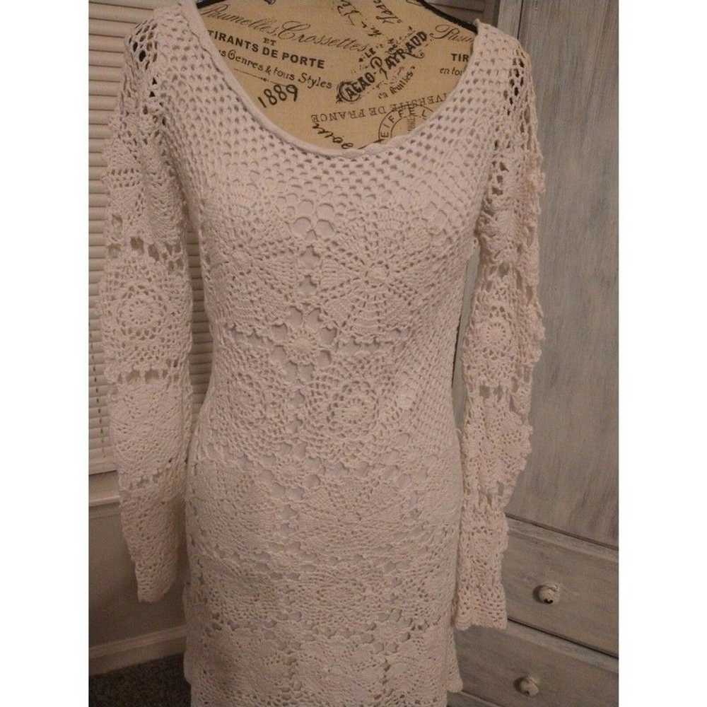 Boston proper Summer crocheted  White Large dress - image 5