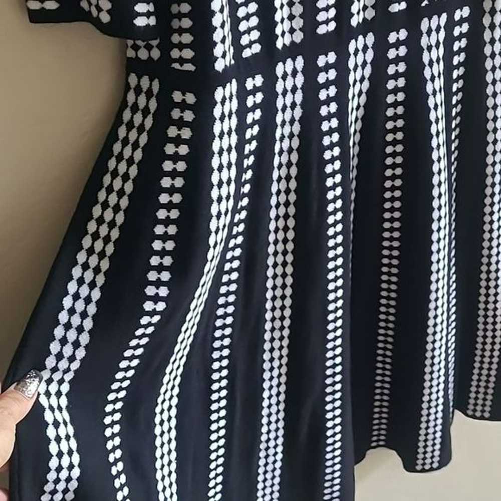 Danny & Nicole Black/White Stripe Sweater Dress s… - image 3