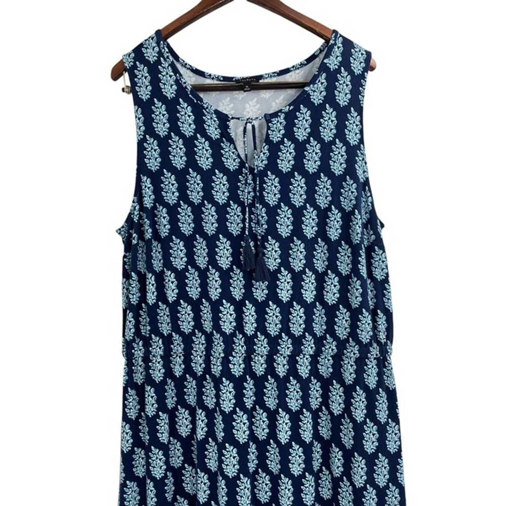 Talbots Blue Allover Tree Block Print Sleeveless … - image 4