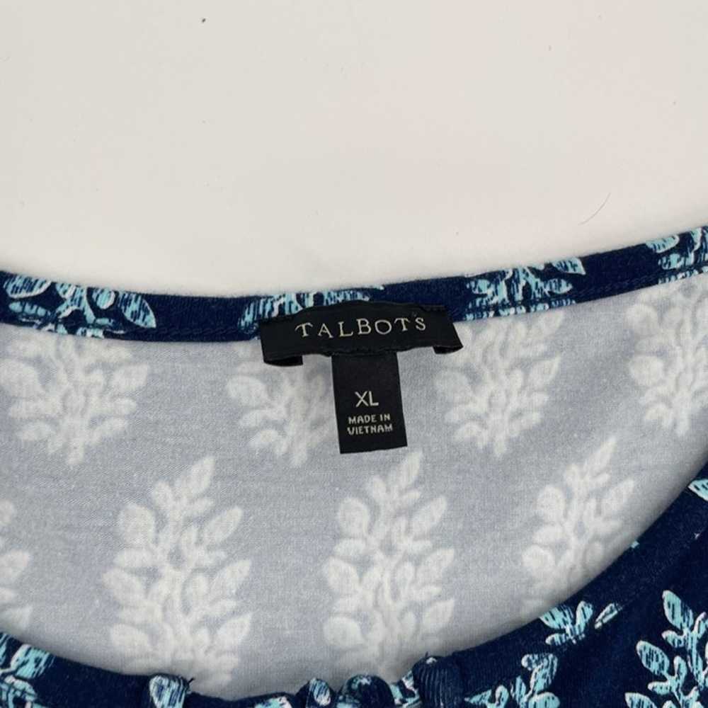 Talbots Blue Allover Tree Block Print Sleeveless … - image 6