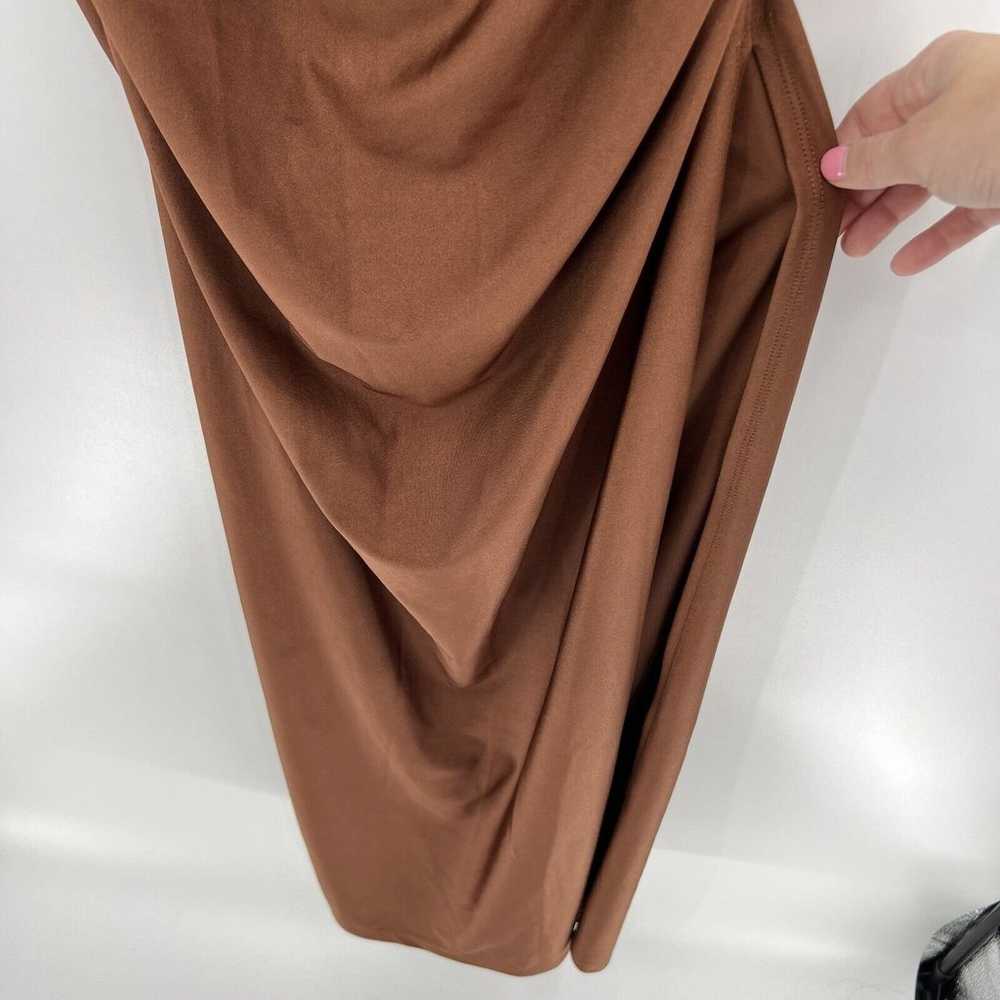 Windsor Brown Satin Long Formal Maxi Dress Leg Sl… - image 4