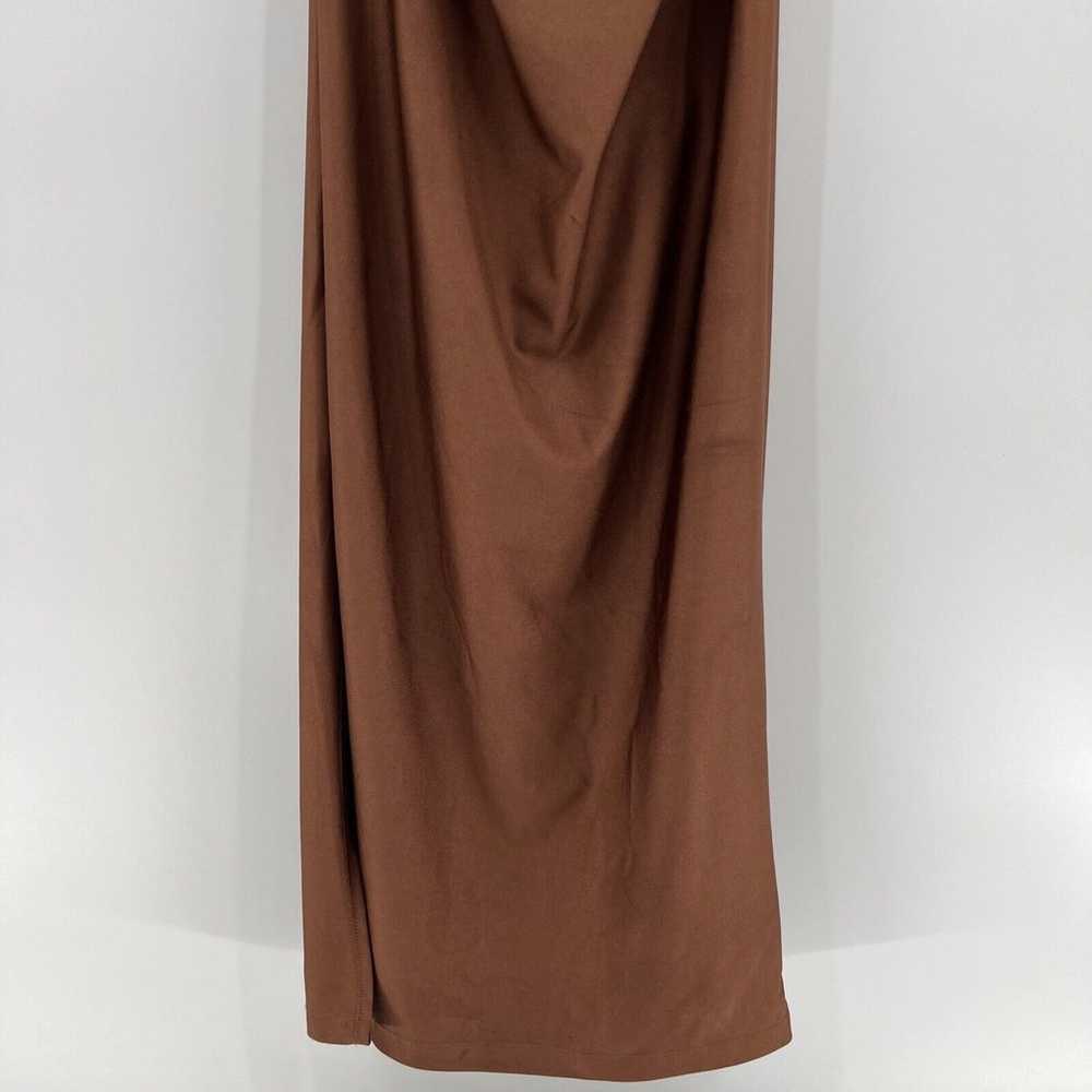 Windsor Brown Satin Long Formal Maxi Dress Leg Sl… - image 7