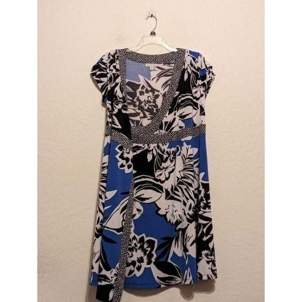 Dana buchman  floral faux wrap, midi dress size X… - image 1