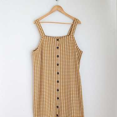 Madewell Yellow Gingham Dress, button down jacquar