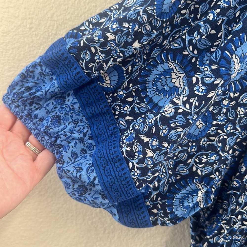 Old Navy Puff Sleeve Blue Blossoms Printed Mini S… - image 7