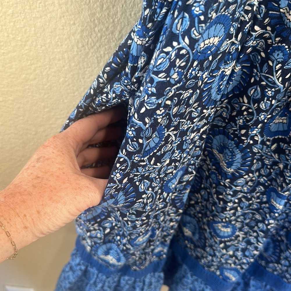 Old Navy Puff Sleeve Blue Blossoms Printed Mini S… - image 8