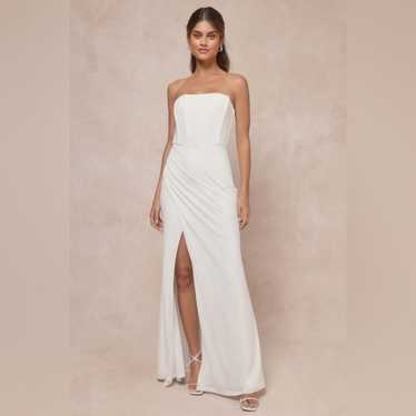 Lulus-Beautiful Grace White Mesh Strapless Bustier