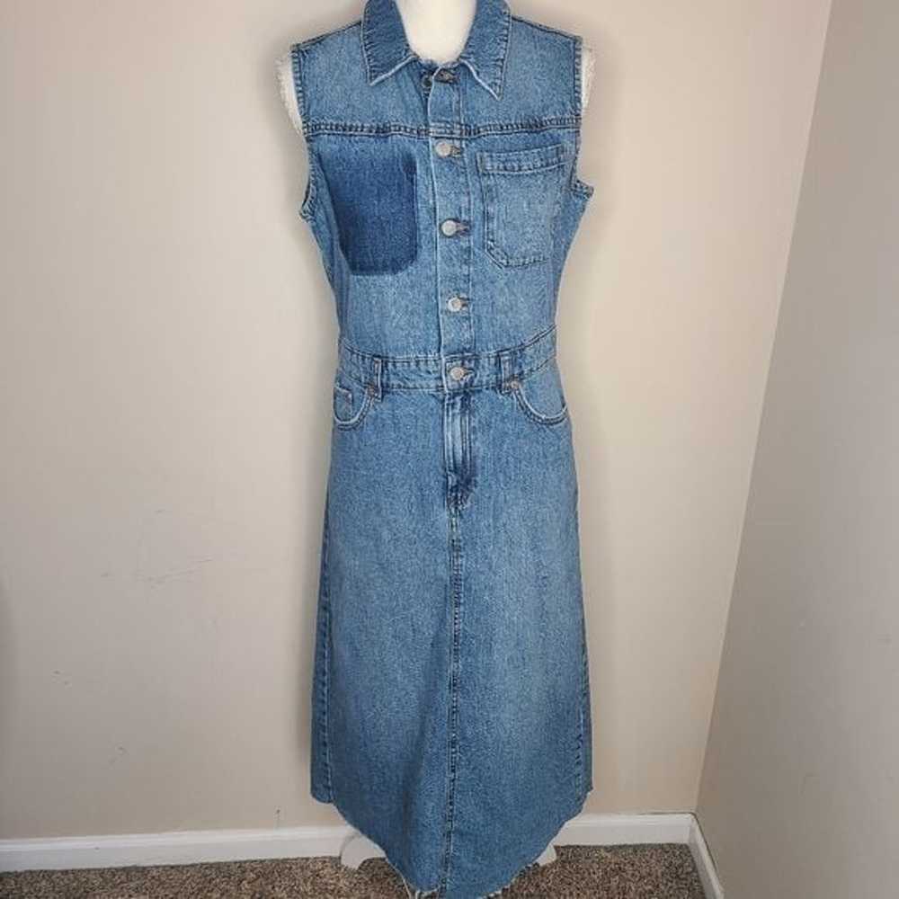 ZARA The Danielle Asymmetric Denim Dress Size Sma… - image 1