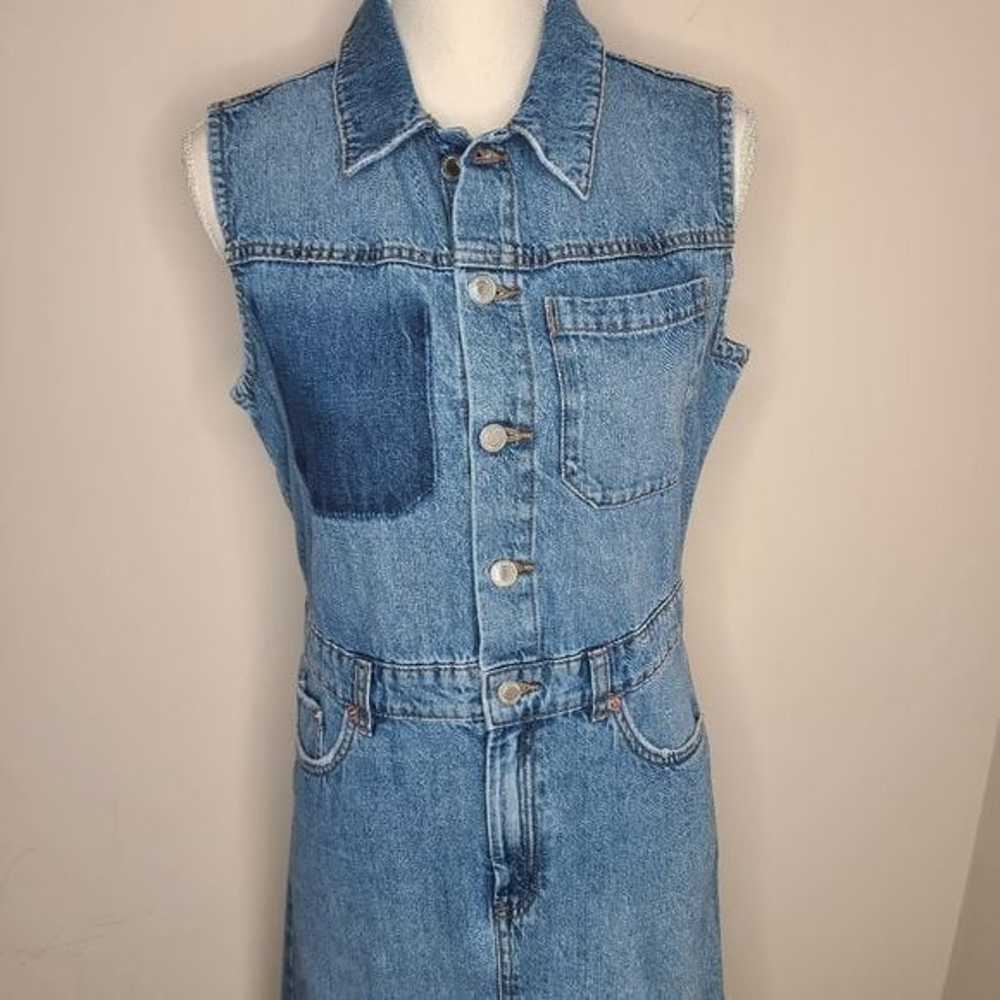 ZARA The Danielle Asymmetric Denim Dress Size Sma… - image 2