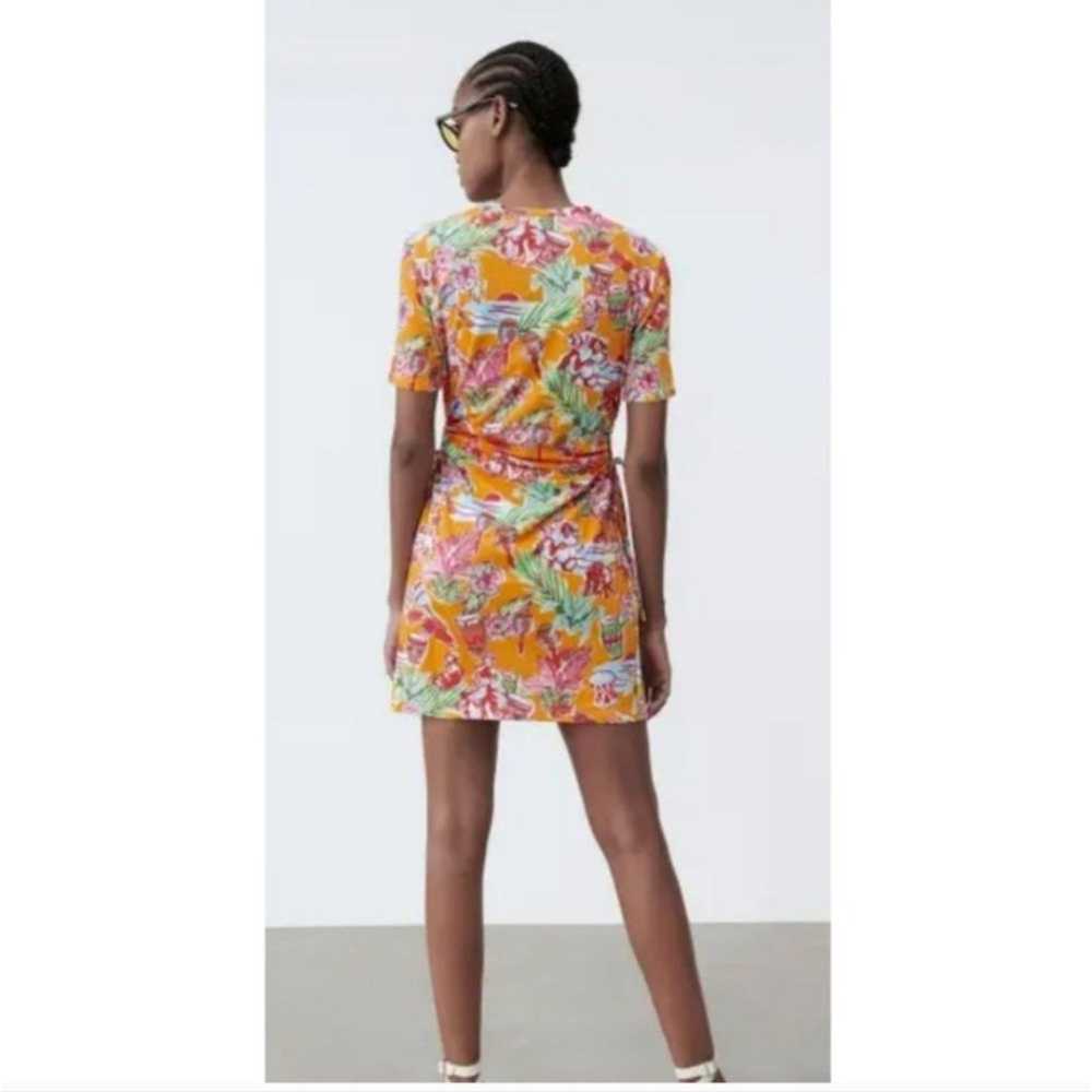 Zara tropical print mini dress - image 2