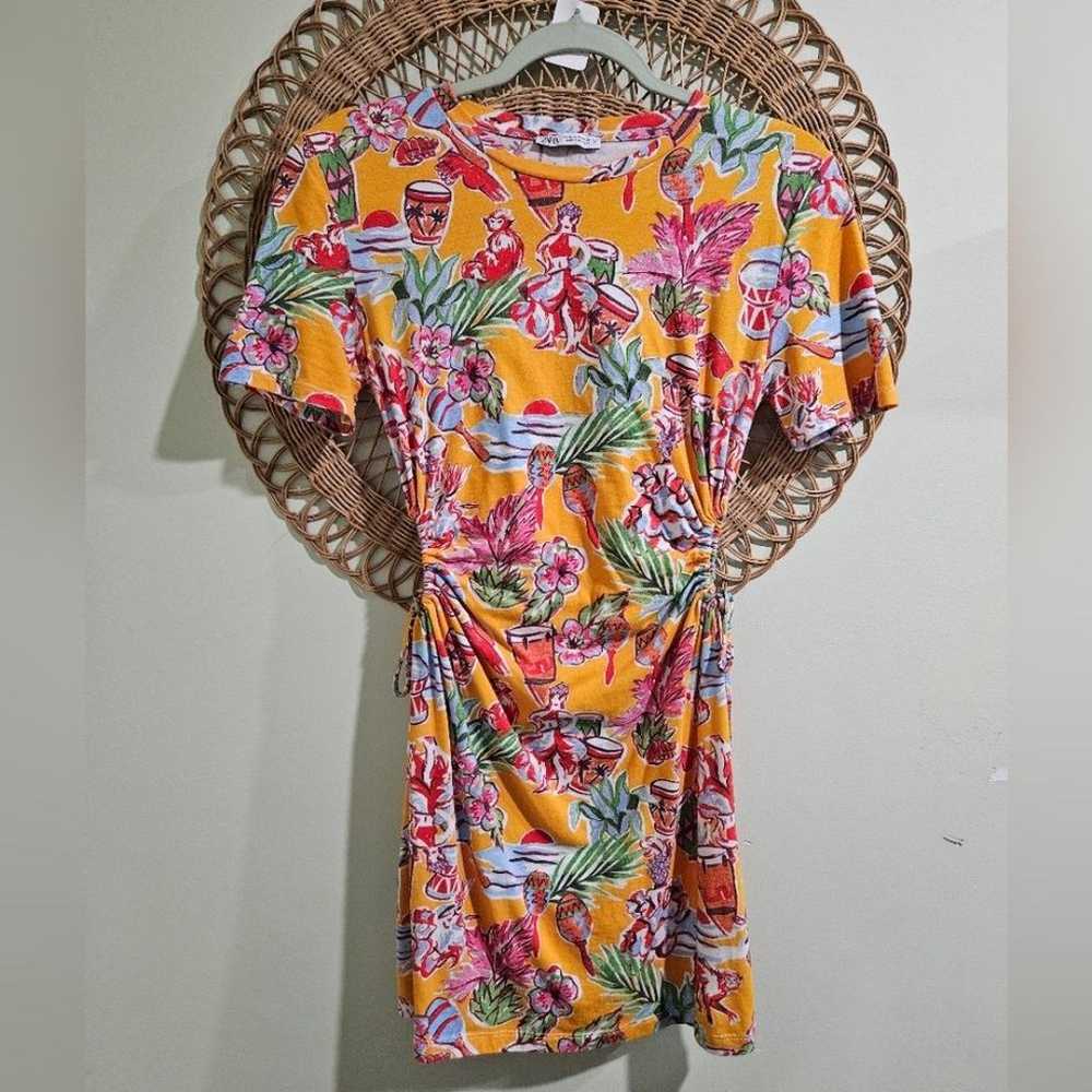 Zara tropical print mini dress - image 3