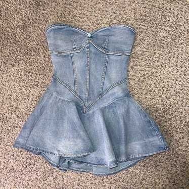 Strapless Denim Mini Dress