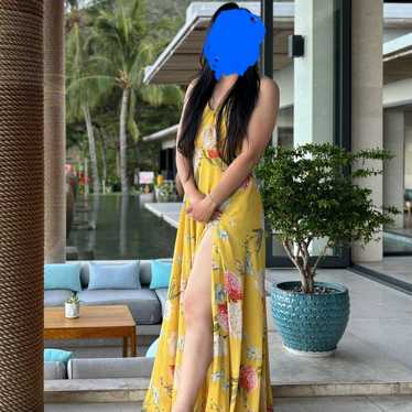 Yumi Kim Yellow Floral Maxi Dress Small