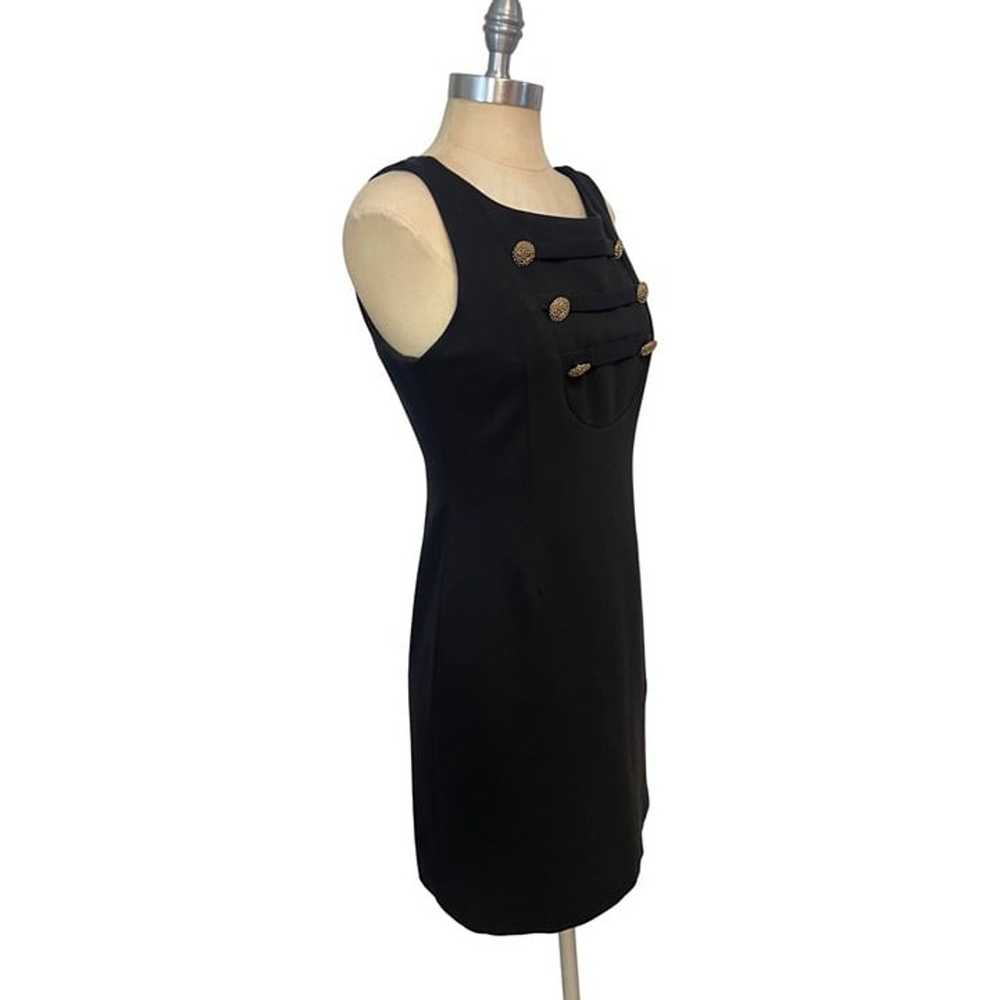 Corey Lynn Calter Black Sheath Dress Military But… - image 2