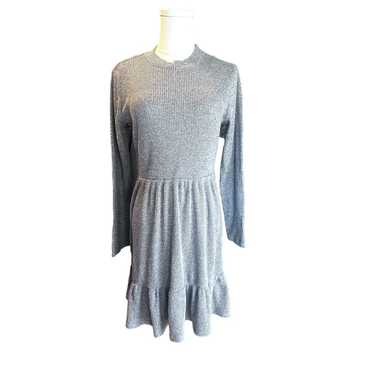 Emma & Michele Grey Ribbed Fit and Flare Long slee