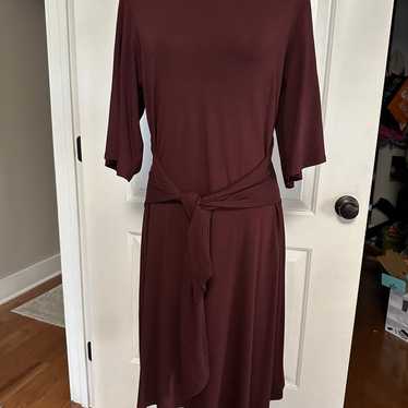 faux wrap dress burgundy