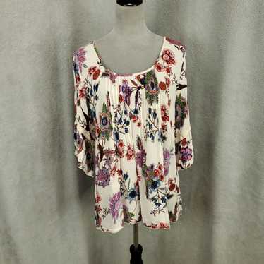 Vintage Gauzy Flowy XXL Boho Chic Floral Pattern … - image 1