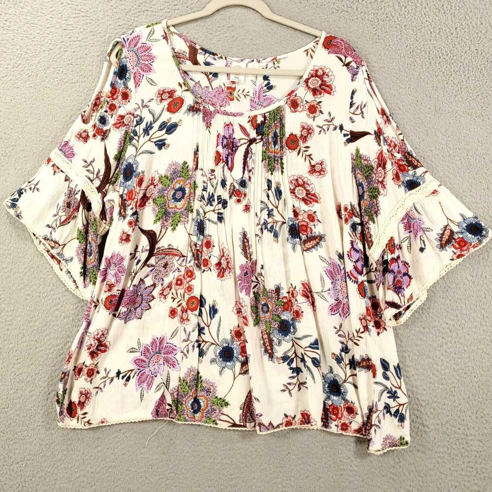 Vintage Gauzy Flowy XXL Boho Chic Floral Pattern … - image 2