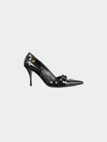 Prada 2010s Mixed Leather Hardware Embellished Hee