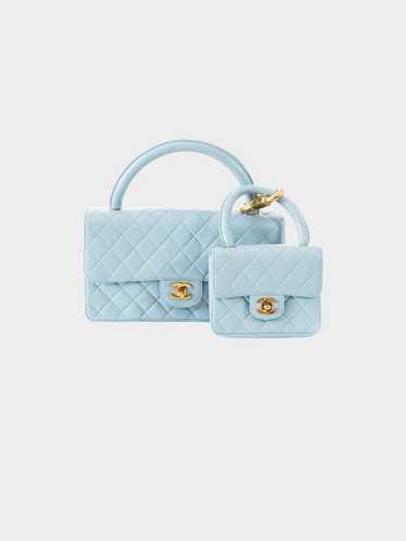 Chanel 2022 Pale Blue Kelly Quilted Lambskin Bag … - image 1