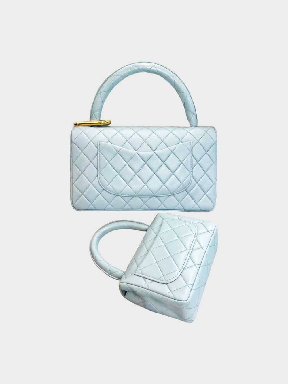 Chanel 2022 Pale Blue Kelly Quilted Lambskin Bag … - image 2