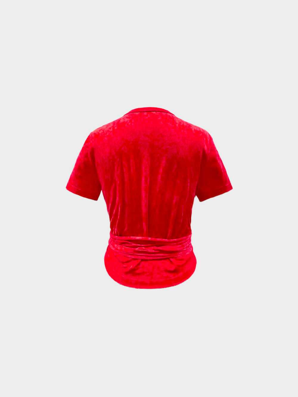 Chanel 2021 Red Rope Logo Cotton Wrap T-shirt - image 2