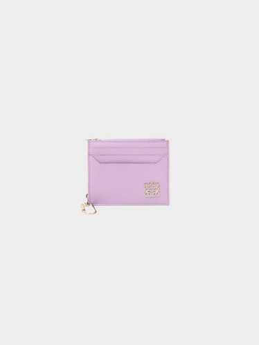 Loewe 2022 Purple Pebbled Leather Anagram Card Cas