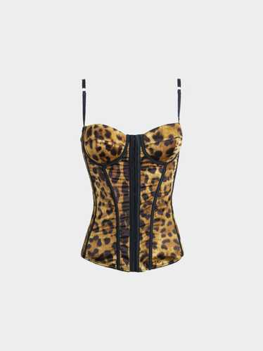 Dolce and Gabbana 1990s Leopard Print Satin Corset