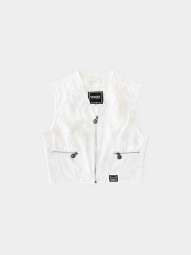 Versace 1990s Jeans Couture White Zip-up Vest