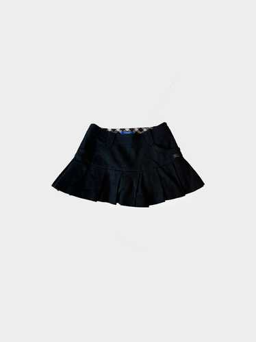 Burberry Blue Label 2000s Black Wool Pleated Mini 