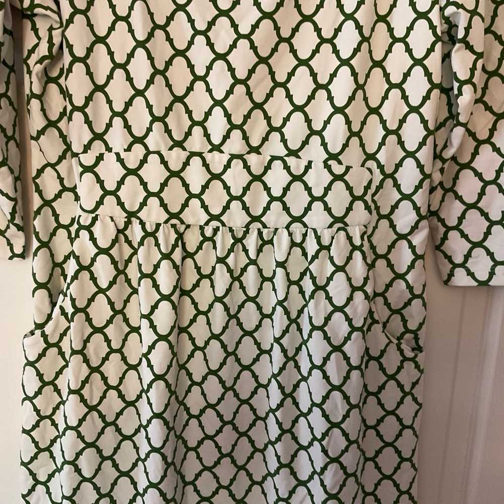 J. McLaughlin Catalina Cloth Dress Cream Green Sq… - image 4