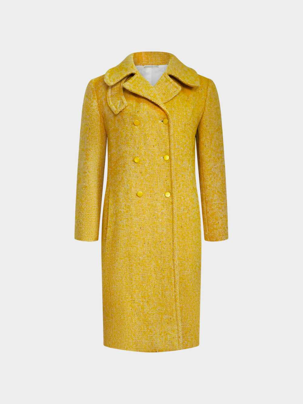 Balenciaga 2000s Yellow Mottled Wool and Mohair T… - image 1