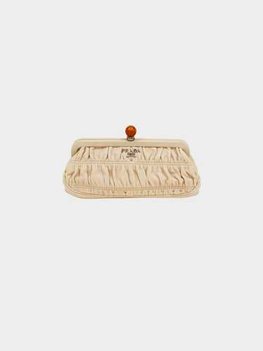 Prada 2010s Nappa Gaufre Leather Clutch