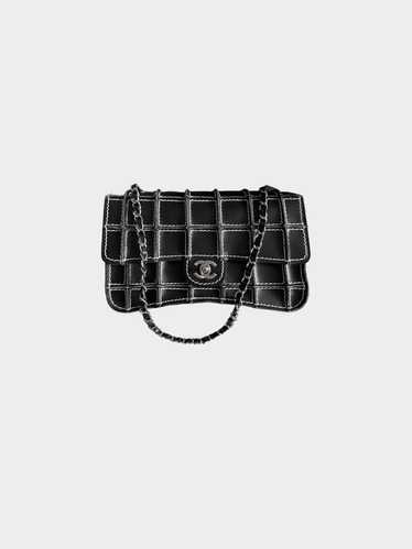 Chanel 2002-2003 Black Lambskin Square Wild Stitch