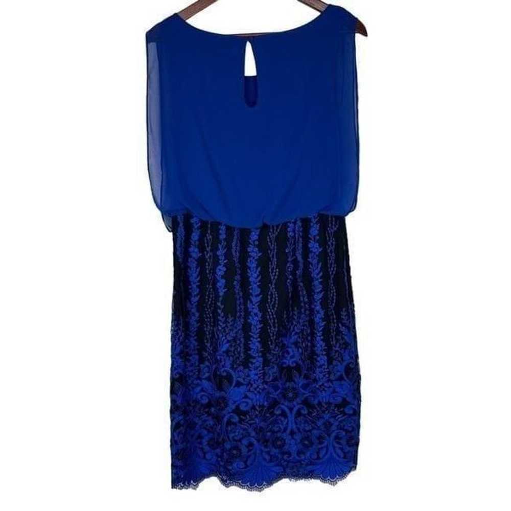 Calvin Klein Royal Blue Floral Embroidered Chiffo… - image 2