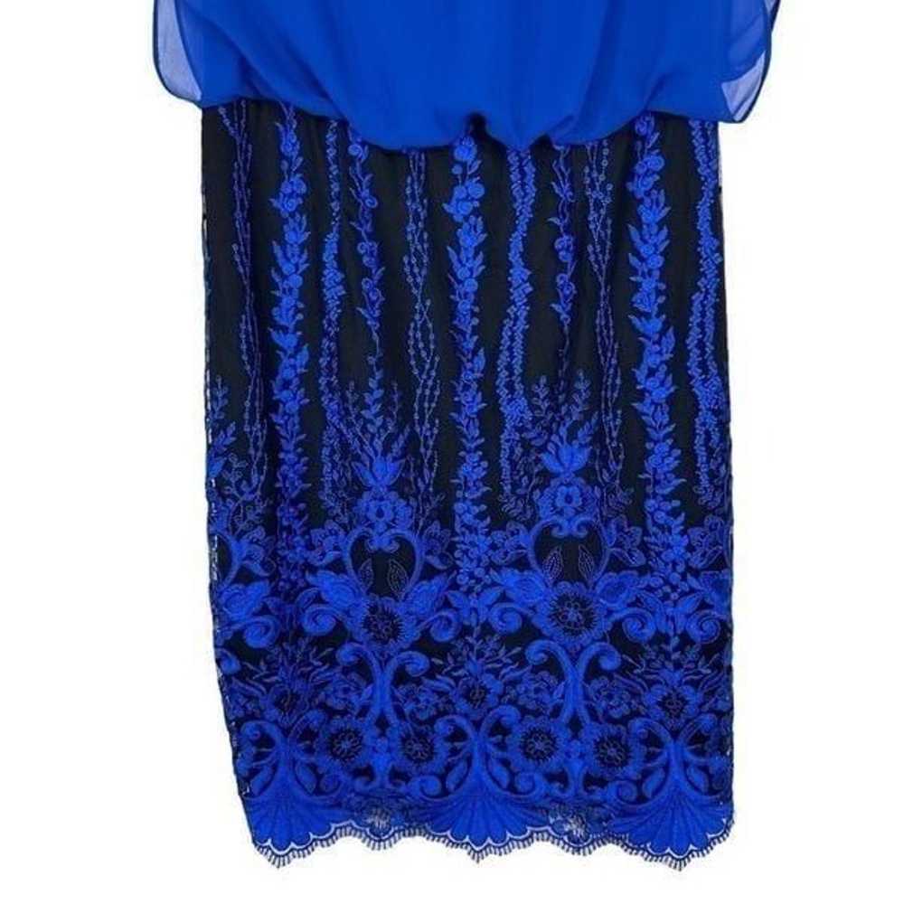 Calvin Klein Royal Blue Floral Embroidered Chiffo… - image 4