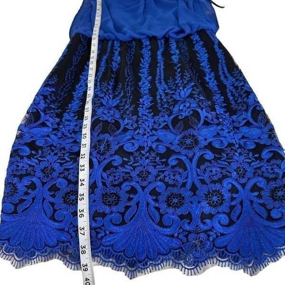 Calvin Klein Royal Blue Floral Embroidered Chiffo… - image 8