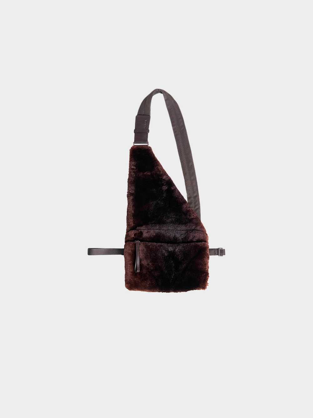 Prada FW 1999 Brown Crossbody Fur Bag - image 1