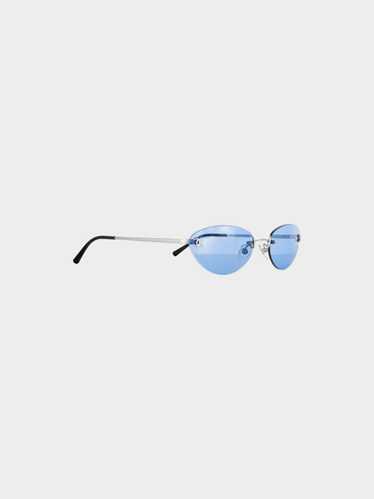 Chanel 2000s Blue Tinted Rimless CC Sunglasses