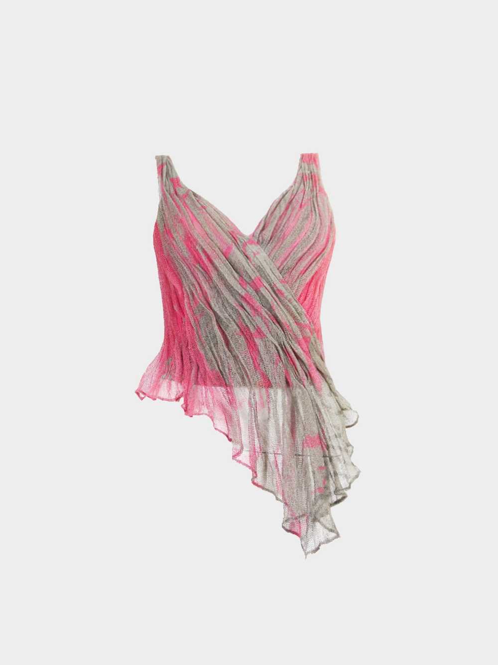 La Perla 2000s Pink and Grey Asymmetrical Mesh Co… - image 1