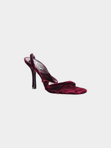 Christian Dior 2000s Bordeaux Velvet Slingback He… - image 1