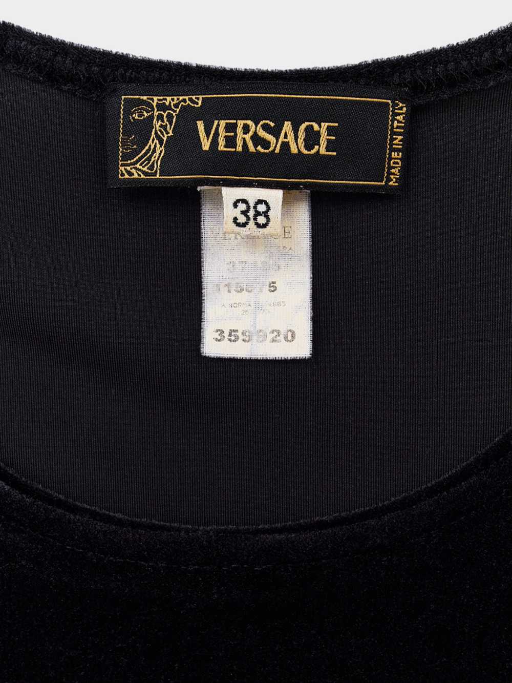 Versace Fall 2003 Black Velvet Top with Swarovski… - image 4