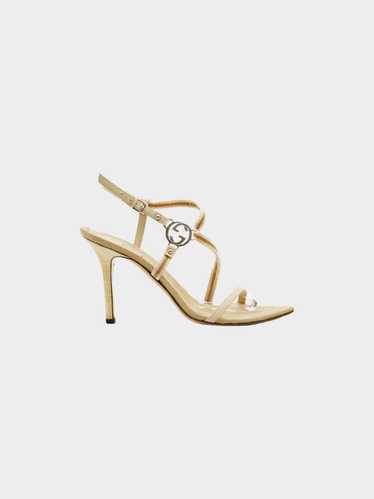 Gucci 2000s Beige Canvas Strappy Heeled Sandals