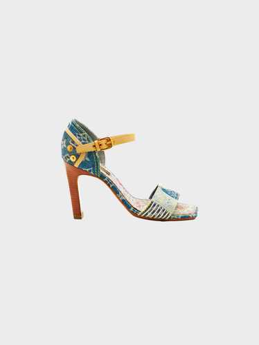 Louis Vuitton SS 2007 Denim Monogram Heeled Sandal