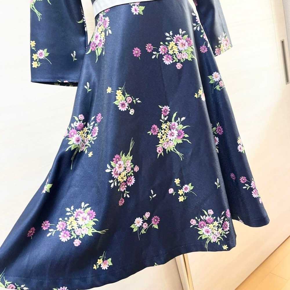 Tokko closet★ Waist color line floral print one-p… - image 8