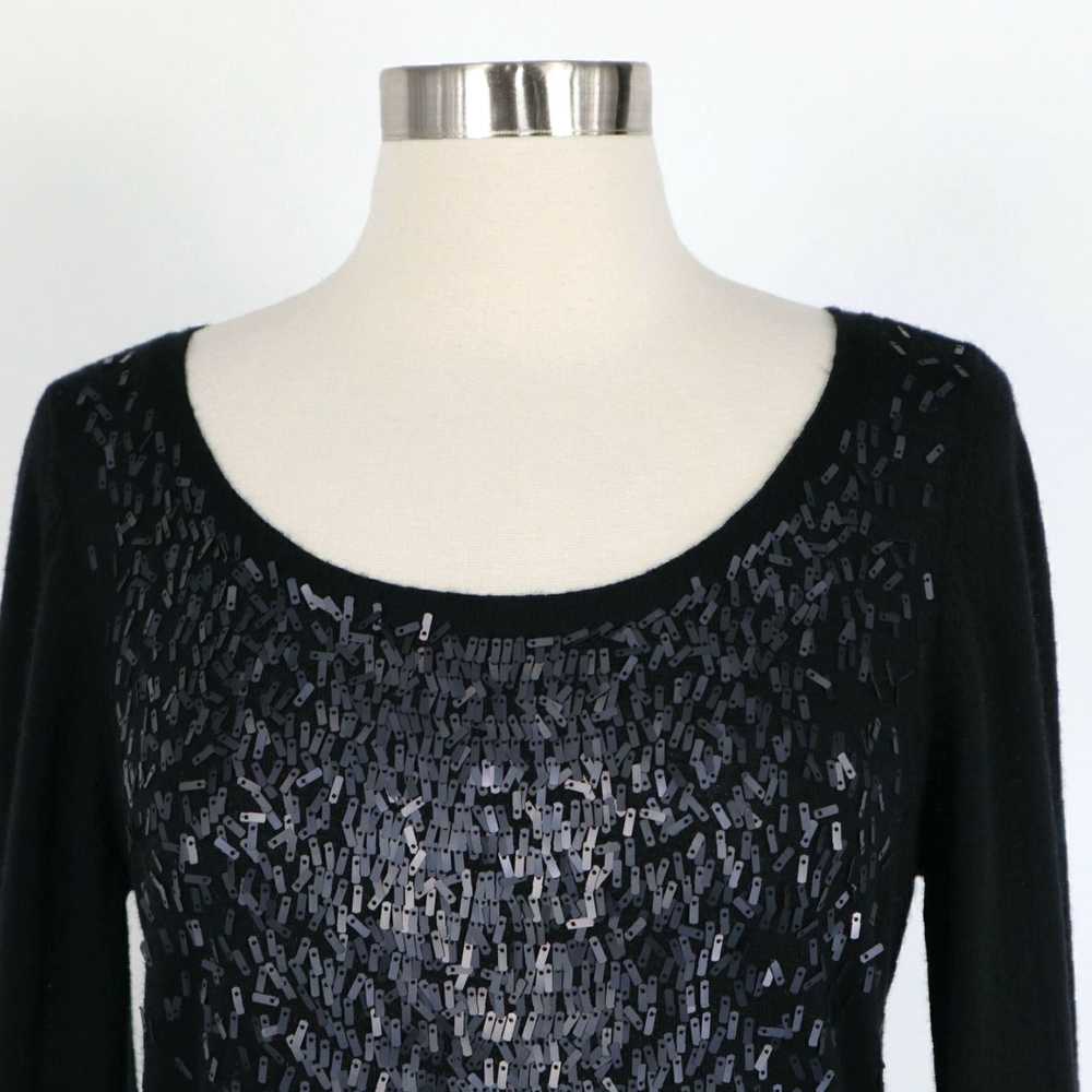 Eileen Fisher Merino Wool Embellished Black Pullo… - image 2