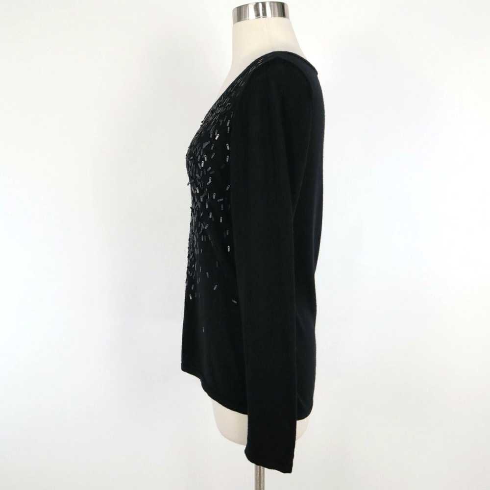 Eileen Fisher Merino Wool Embellished Black Pullo… - image 7